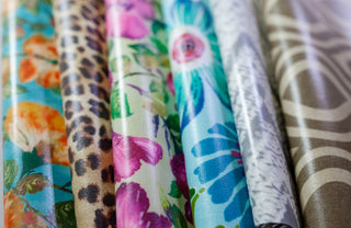 rolls of different laminated wipeable fabrics